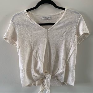 Madewell Texture & Thread V-Neck Modern Tie-Front Top